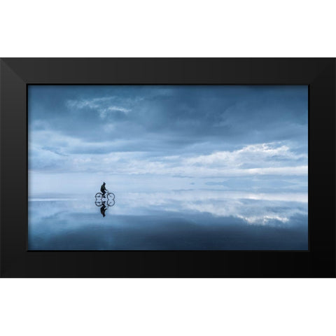 Walking In The Sky... Black Modern Wood Framed Art Print by Kukrinov, Alexandr