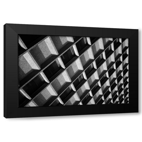 Solid As A Rock Black Modern Wood Framed Art Print with Double Matting by van de, Jeroen