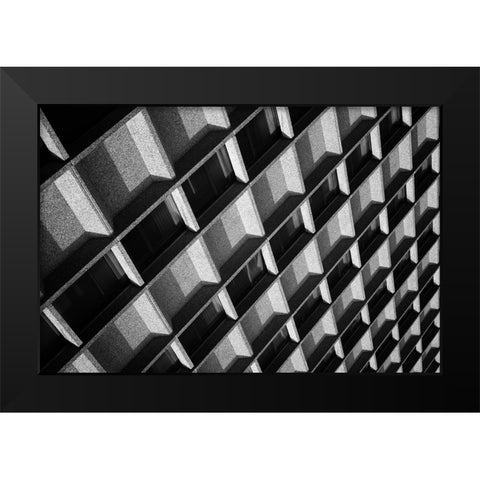Solid As A Rock Black Modern Wood Framed Art Print by van de, Jeroen