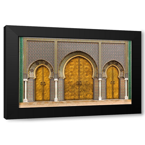 Three Doors Black Modern Wood Framed Art Print by Domont, Jois