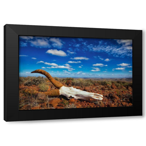 Harsh Land Black Modern Wood Framed Art Print by Moreno, Mario