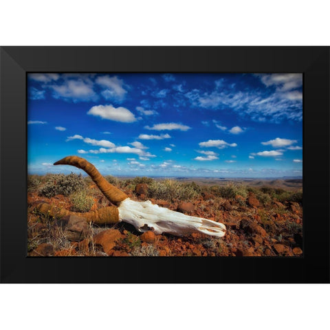 Harsh Land Black Modern Wood Framed Art Print by Moreno, Mario