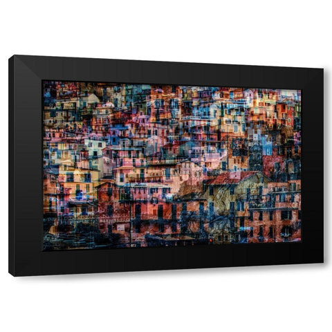 Manarola 1 Black Modern Wood Framed Art Print by Della Latta, Massimo