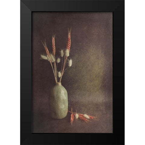 Soft Lines Black Modern Wood Framed Art Print by Kiral, Cicek