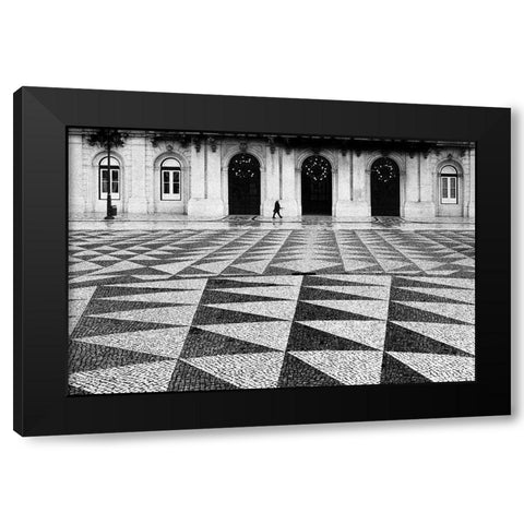 Lonely Town Lonely Street Black Modern Wood Framed Art Print by Abrantes, Paulo