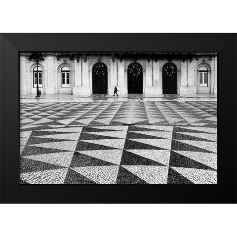 Lonely Town Lonely Street Black Modern Wood Framed Art Print by Abrantes, Paulo