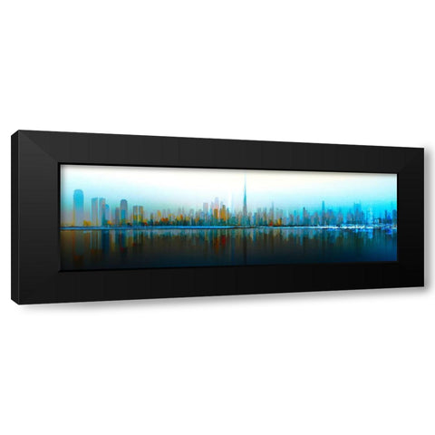 Dubai Skyline Day Black Modern Wood Framed Art Print with Double Matting by Chiriaco, Carmine