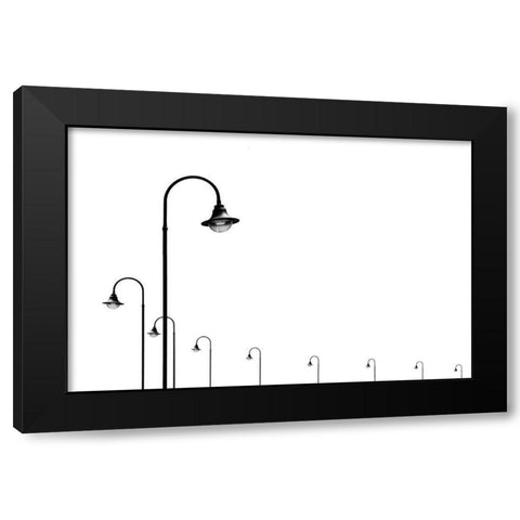 Lamp Light Black Modern Wood Framed Art Print with Double Matting by Endermann, Rolf