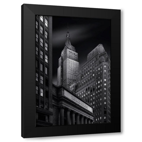Haier Building Black Modern Wood Framed Art Print by Ruiz Dueso, Jorge