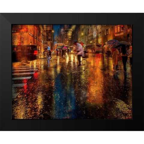 Cyclist Black Modern Wood Framed Art Print by Ohlendorf, Anette