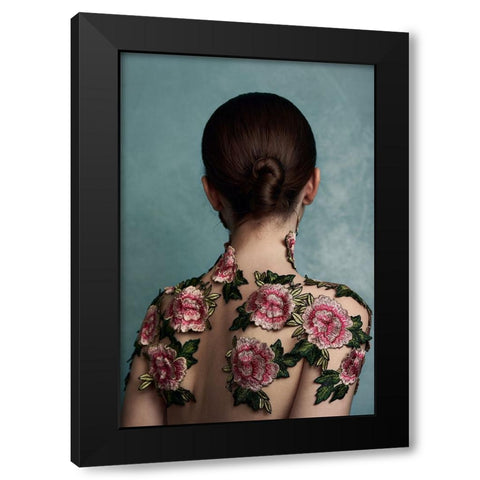 Soldato Rosso Black Modern Wood Framed Art Print by Naderi, Peyman