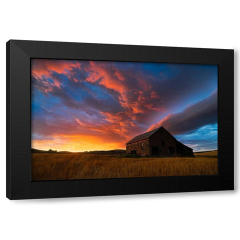 Witness Of Sunset Black Modern Wood Framed Art Print by Fan, John