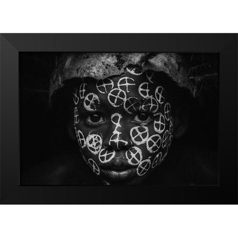 No.101 Black Modern Wood Framed Art Print by M, Adirek