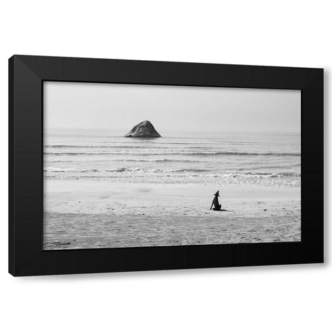 Baying Rocks Black Modern Wood Framed Art Print by Kaluza, Lukasz
