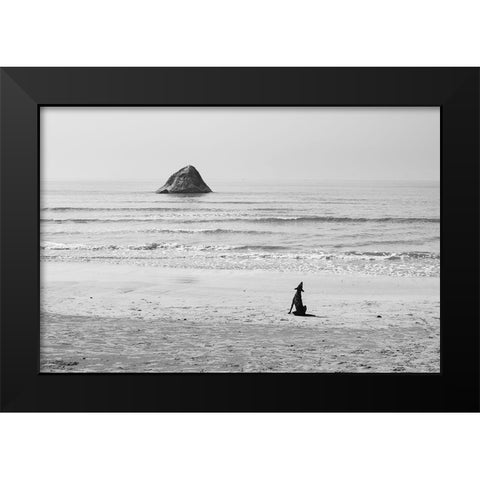 Baying Rocks Black Modern Wood Framed Art Print by Kaluza, Lukasz