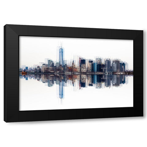 Nyc Black Modern Wood Framed Art Print by Pfeiffer, Peter