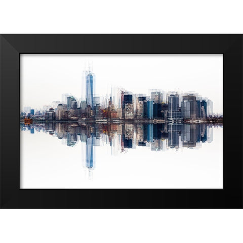 Nyc Black Modern Wood Framed Art Print by Pfeiffer, Peter