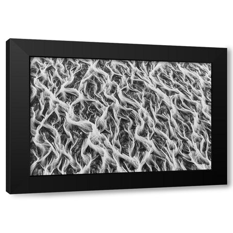 Wide River Shapes Black Modern Wood Framed Art Print by Svoboda MQEP, Peter