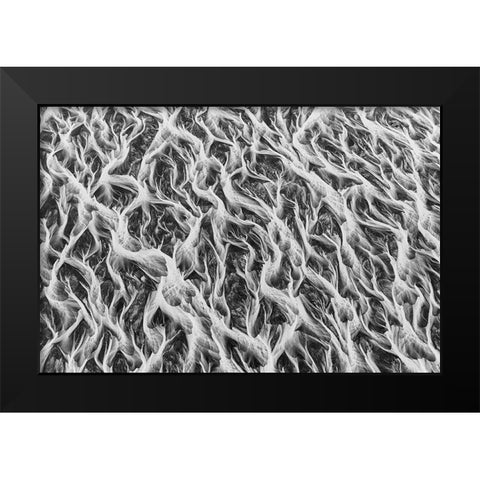 Wide River Shapes Black Modern Wood Framed Art Print by Svoboda MQEP, Peter