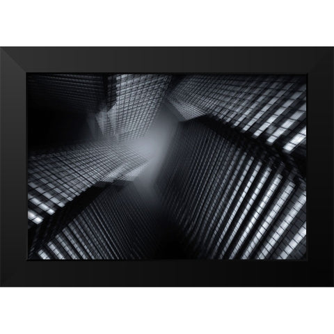 Looking Up Black Modern Wood Framed Art Print by aRRO