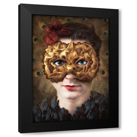 Duality Black Modern Wood Framed Art Print with Double Matting by Kiciak, Christophe