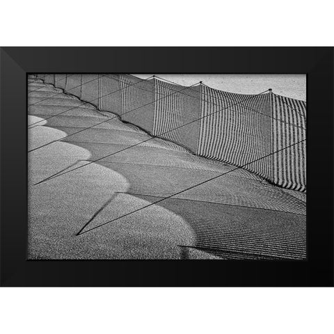 Sand Drift Barrier /3 Black Modern Wood Framed Art Print by Ebert, Steffen