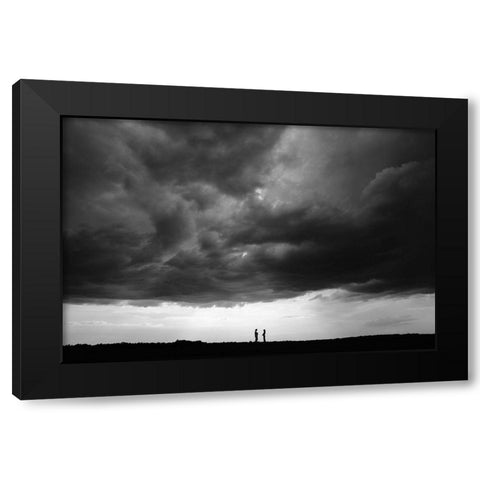Talk Under The Sky Black Modern Wood Framed Art Print by Ascic, Simun