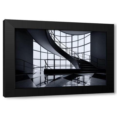 The Graceful Ascent Black Modern Wood Framed Art Print with Double Matting by Van De, Jeroen
