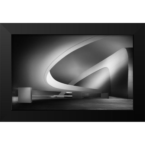 Niemeyer Art Black Modern Wood Framed Art Print by Osuna, Fran