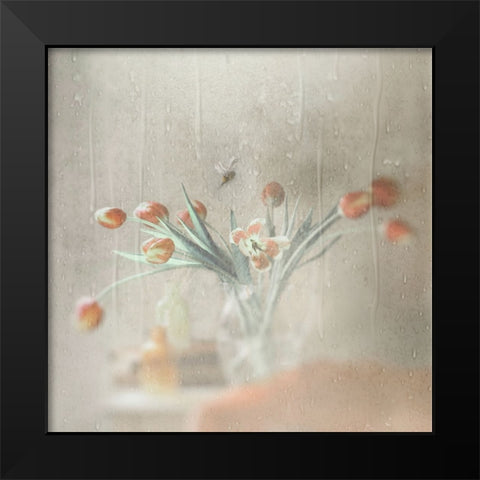 Unexpected Rain Black Modern Wood Framed Art Print by Devos, Delphine