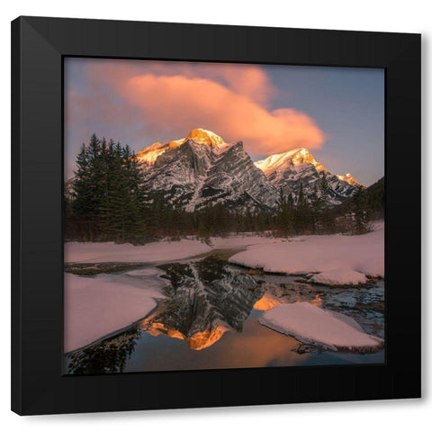 Epic Sunrise Black Modern Wood Framed Art Print by Xu, Leah