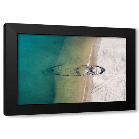 Wreck Black Modern Wood Framed Art Print by Cheli, Ivano