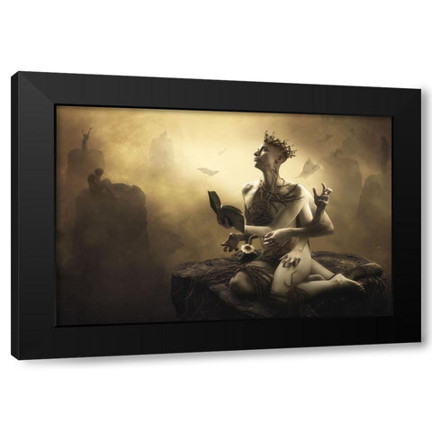 The Waste Land Black Modern Wood Framed Art Print with Double Matting by Kiciak, Christophe
