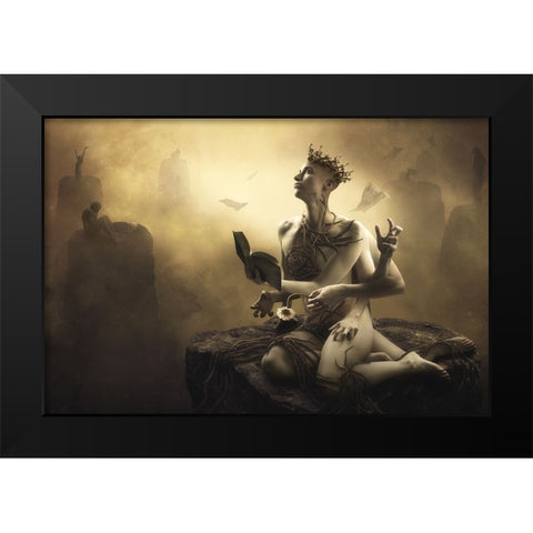 The Waste Land Black Modern Wood Framed Art Print by Kiciak, Christophe