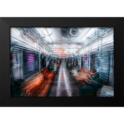 The Passengers Black Modern Wood Framed Art Print by Chiriaco, Carmine