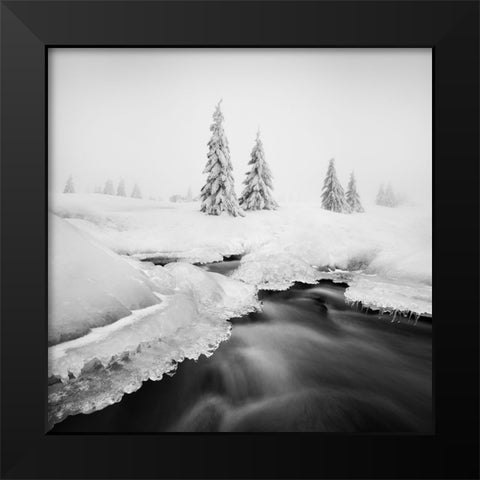 Ice Creek... Black Modern Wood Framed Art Print by Rericha, Daniel
