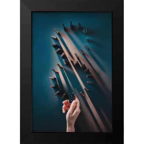 Infinity Black Modern Wood Framed Art Print by Belenko, Dina