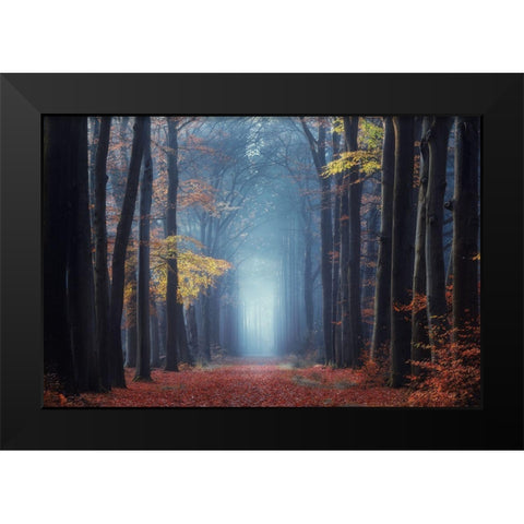 Time Tunnel Black Modern Wood Framed Art Print by Ye