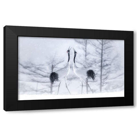 In Love Black Modern Wood Framed Art Print by Deng, Larry