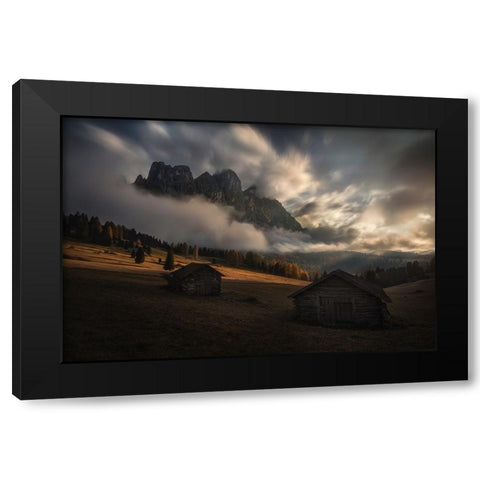 Light Explosion Black Modern Wood Framed Art Print with Double Matting by Kuric EP, Marian