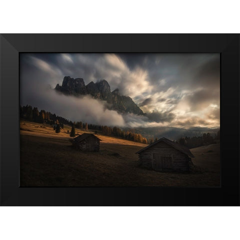 Light Explosion Black Modern Wood Framed Art Print by Kuric EP, Marian