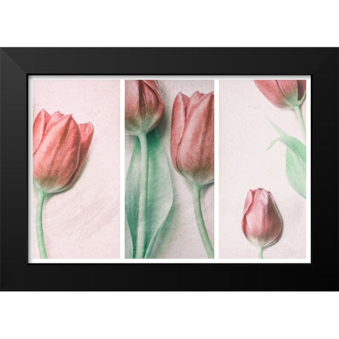 Red Elegance Black Modern Wood Framed Art Print by Devos, Delphine