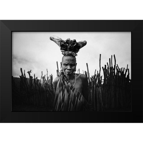 Mursi Baba Black Modern Wood Framed Art Print by Yosifov, Svetlin