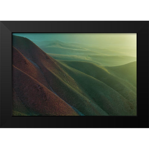 Natural Grassland Black Modern Wood Framed Art Print by Simoon