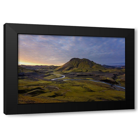 Iceland Highlands Black Modern Wood Framed Art Print by Olsson, Ronny