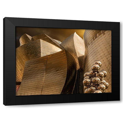 Reflections On Spheres (Serie Guggenheim Bilbao) Black Modern Wood Framed Art Print with Double Matting by Domont, Jois