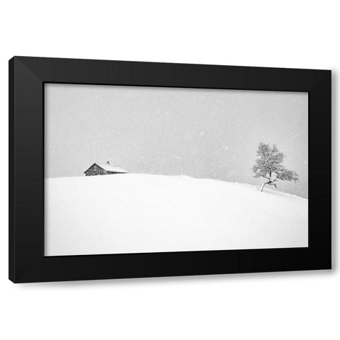 Ramsvikveien Black Modern Wood Framed Art Print with Double Matting by Perdomo, Pablo