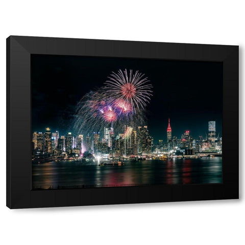 The City That Never Sleeps Black Modern Wood Framed Art Print by Dai, Wei