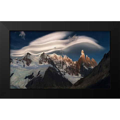 Cerro Torre Black Modern Wood Framed Art Print by Nienartowicz, Karol