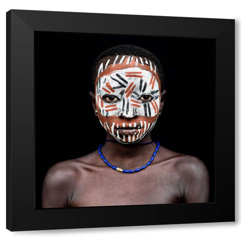 Suri Mask Black Modern Wood Framed Art Print by Duarte, Carlos